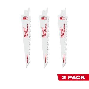 SAWZALL™ 6" 8TPI 石膏板鋸片(3 片裝) 