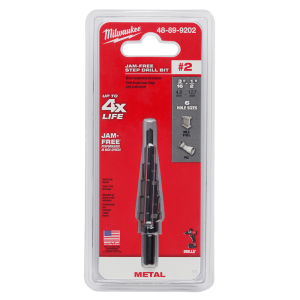 STEP DRILL BIT 6 Steps size 3/16" to 1/2"